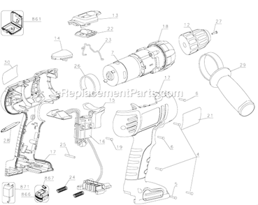 Page A Diagram and Parts List for FSD242 Type 1 Black and Decker Cordless Drill